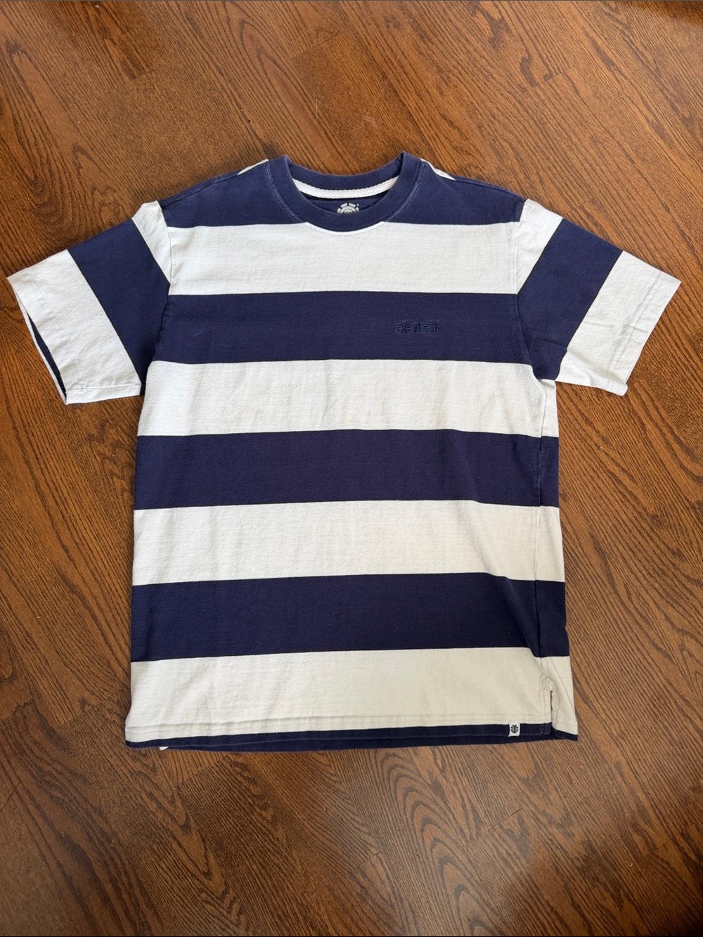 Element Navy & White Wide Stripe Crewneck Tee